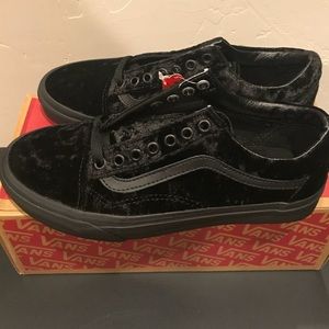 Super cute crushed velvet vans